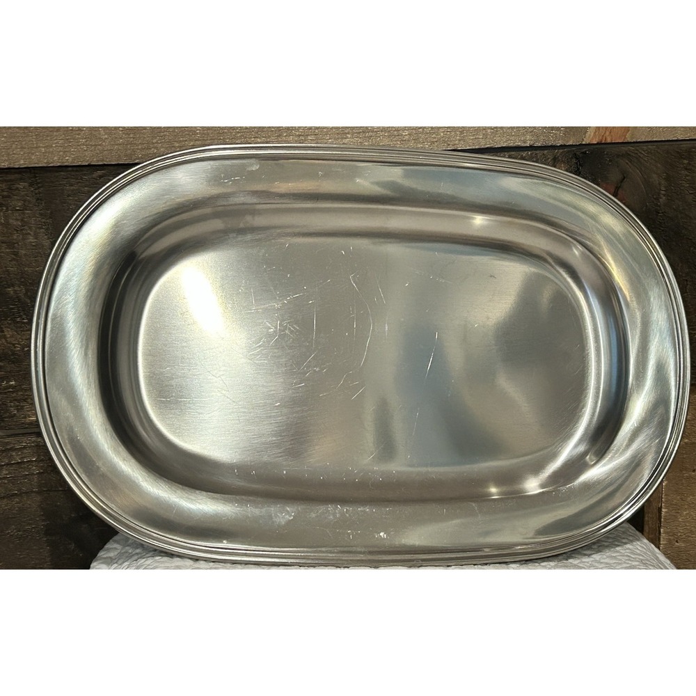 VTG  Cultura Platter Tray Dish Silver Stal‎ Stainless Steel AB Sweden